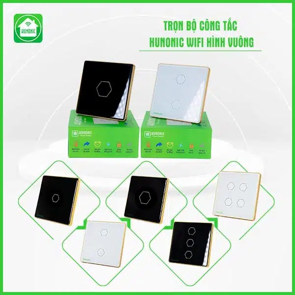 Công Tắc Hunonic Wifi Mặt Vuông